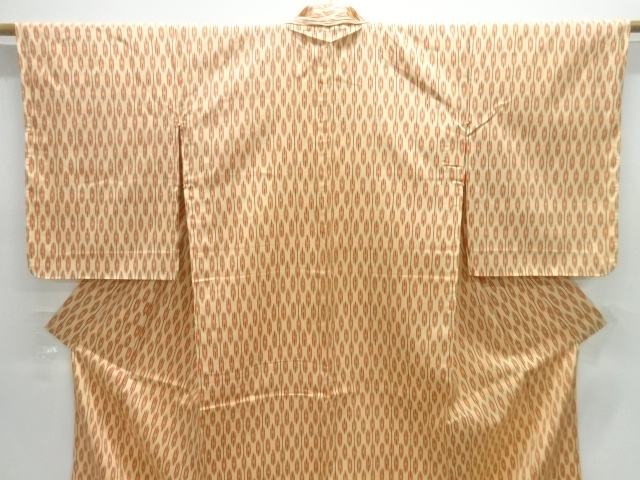  大正ロマン　変わり縞模様織出しお召単衣着物